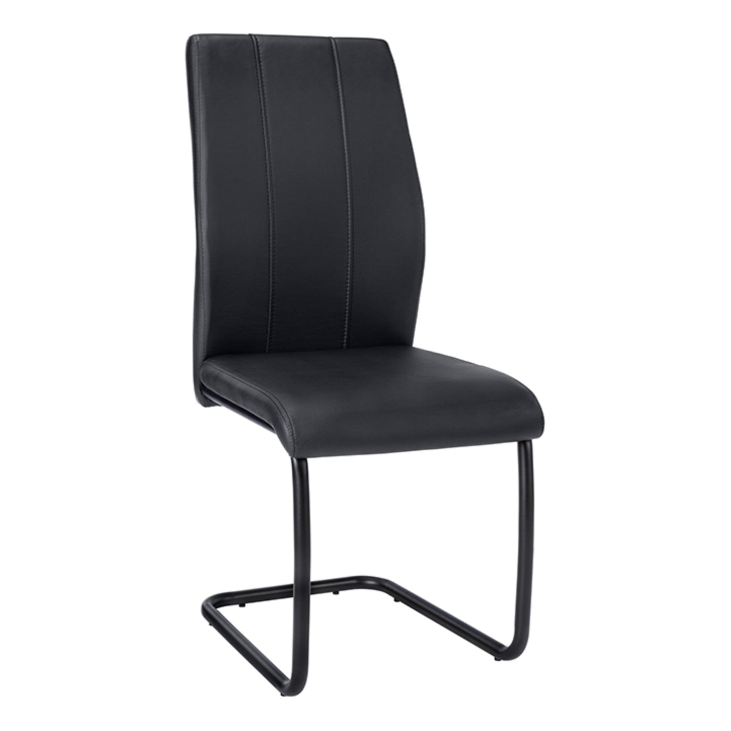 Chaises en simili-cuir noir (2 chaises)