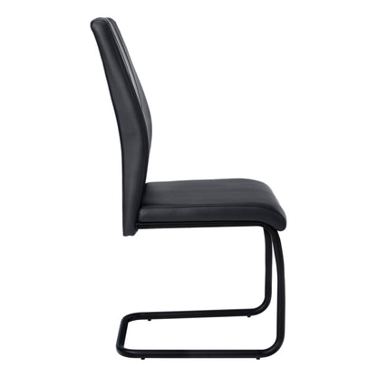 Chaises en simili-cuir noir (2 chaises)