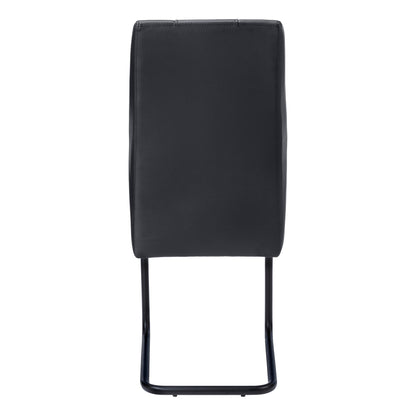 Chaises en simili-cuir noir (2 chaises)