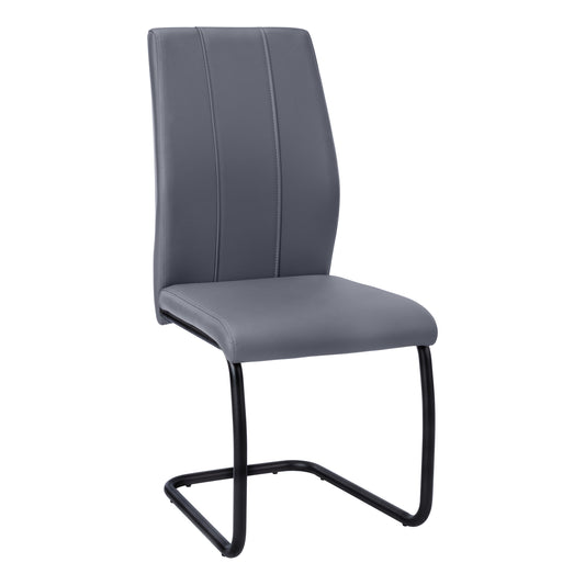 Chaises en simili-cuir gris (2 chaises)