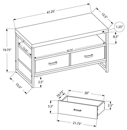 Meuble TV en melamine et en métal