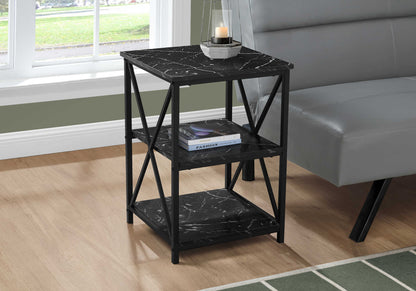 Table d'appoint en faux marbre noir