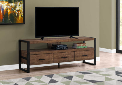 Meuble TV en faux bois taupe (3 tiroirs)