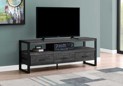 Meuble TV en faux bois taupe (3 tiroirs)