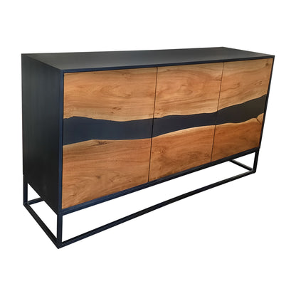 Buffet en bois d'acacia et en epoxy