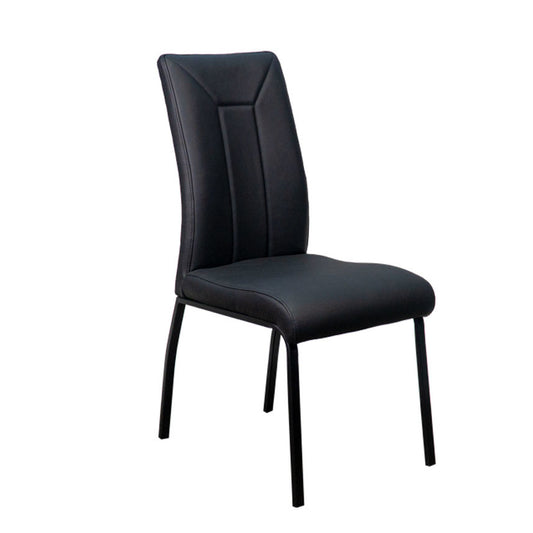 Chaise de cuisine en cuir noir (2)