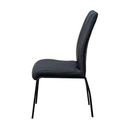 Chaise de cuisine en cuir noir (2)