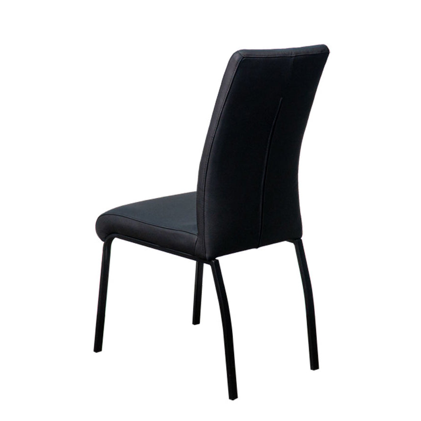 Chaise de cuisine en cuir noir (2)