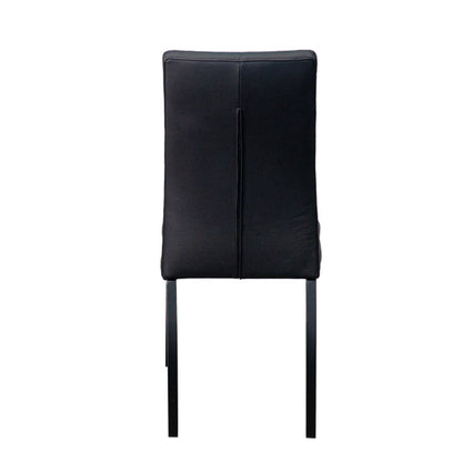 Chaise de cuisine en cuir noir (2)