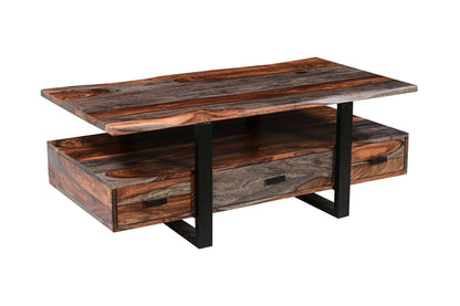 Table basse 45" avec base en métal noir