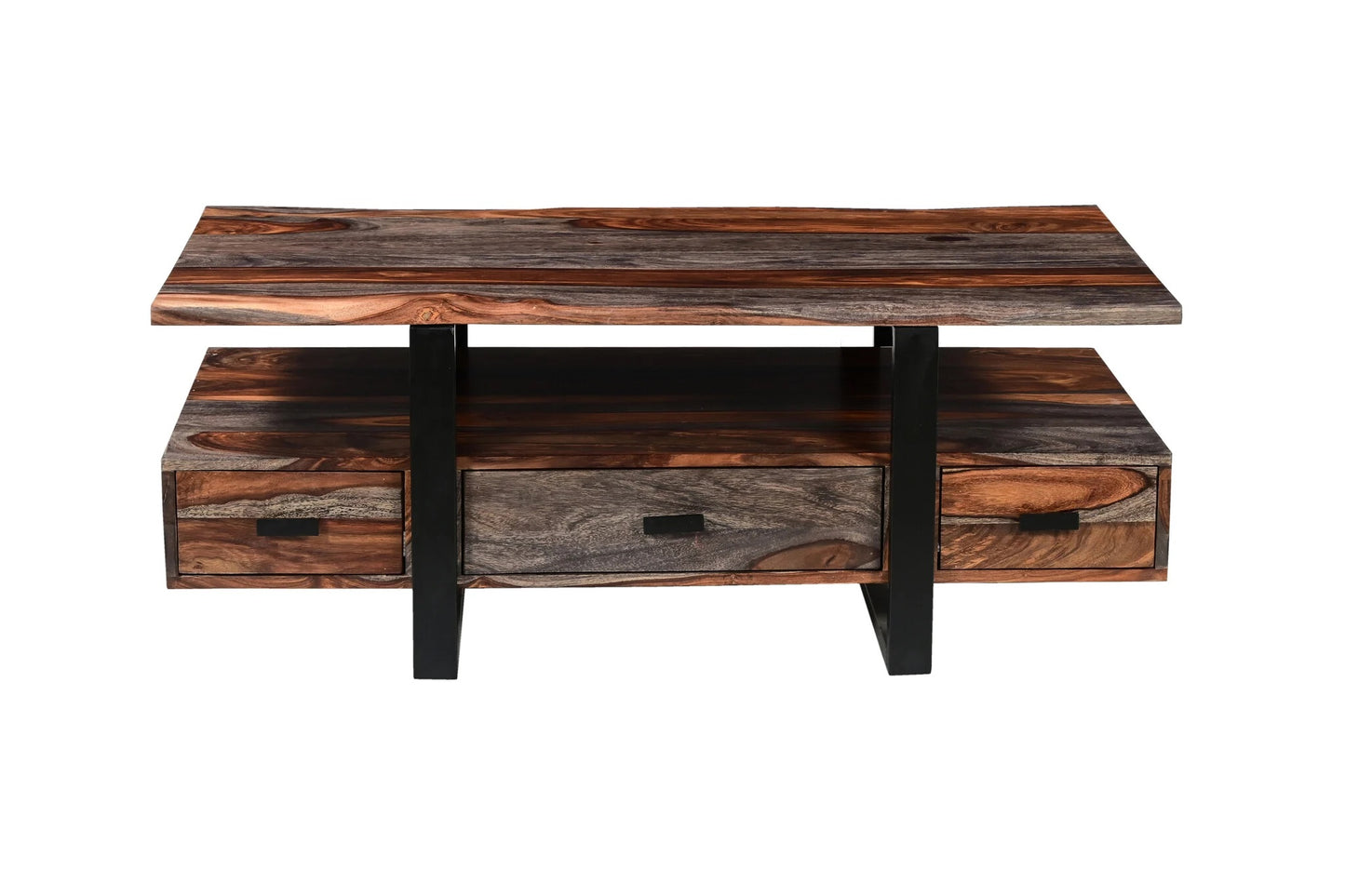 Table basse 45" avec base en métal noir