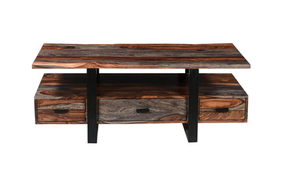 Table basse 45" avec base en métal noir